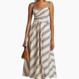 Staud Sarah Striped Stretch-Cotton Dress Size: 4